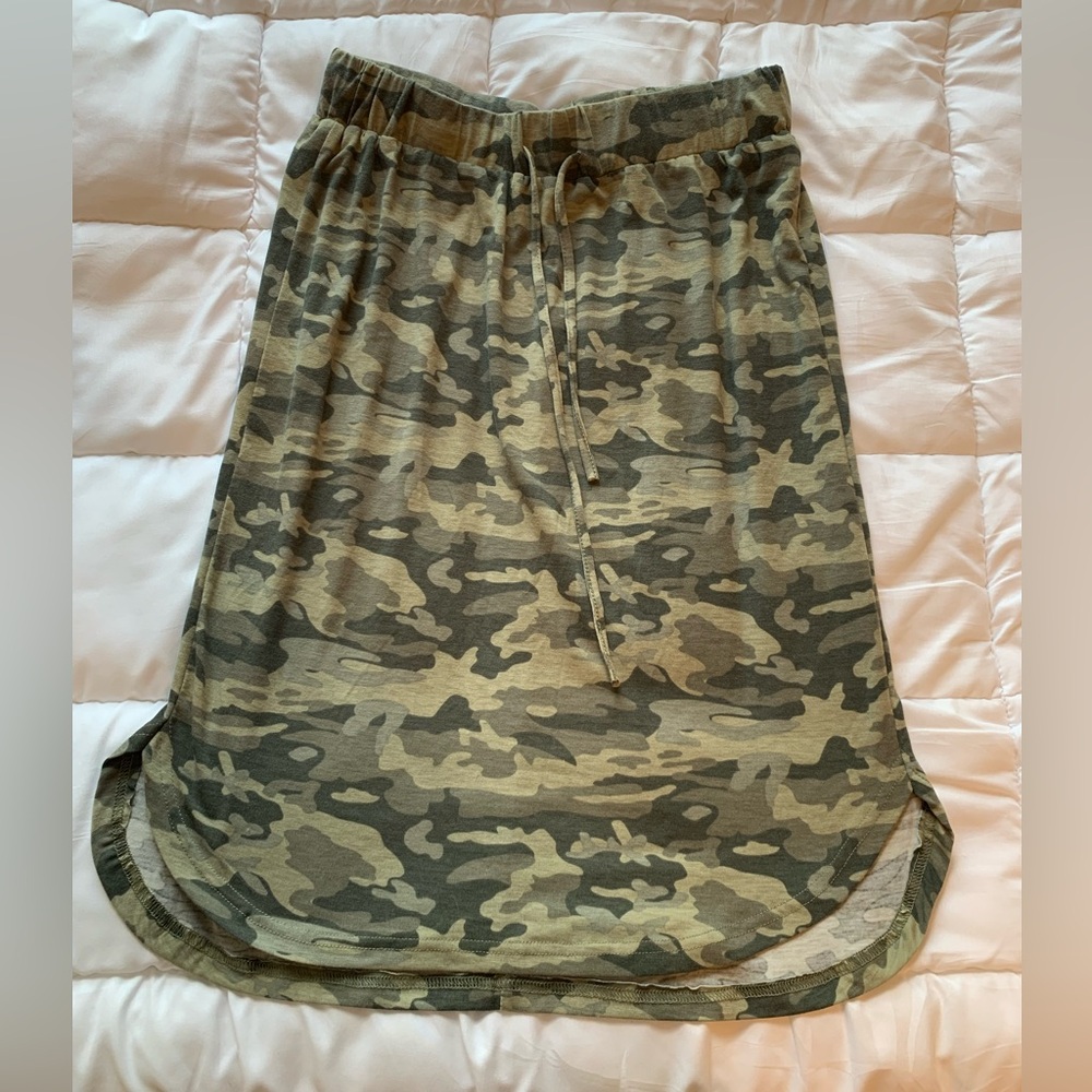 Tickled Teal Green Brown Midi Pencil Skirt
